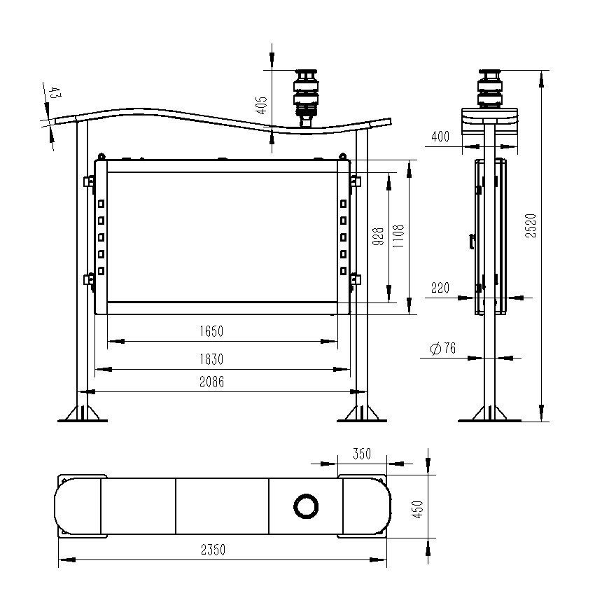 Color screen negative oxygen ion monitoring station